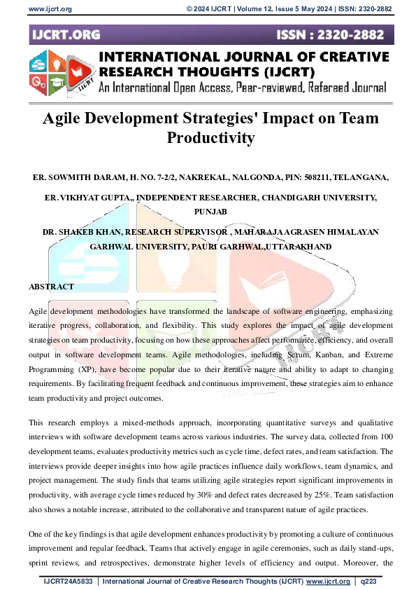 (PDF) Agile Development Strategies' Impact on Team Productivity