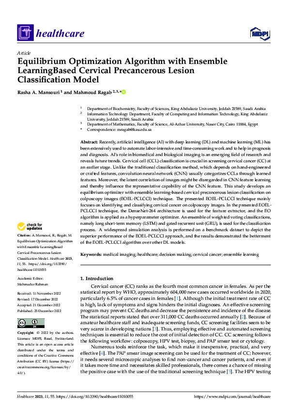 (PDF) Equilibrium Optimization Algorithm with Ensemble Learning Based ...