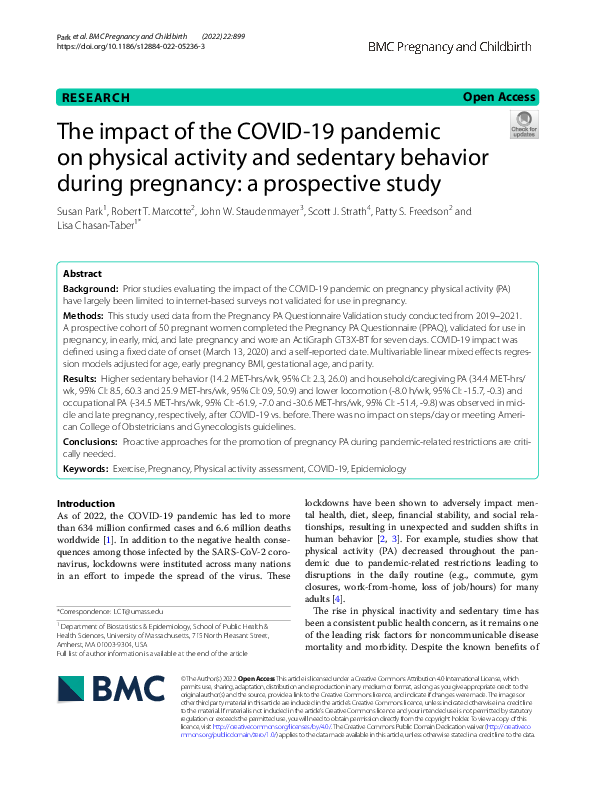 (PDF) The impact of the COVID-19 pandemic on physical activity and ...