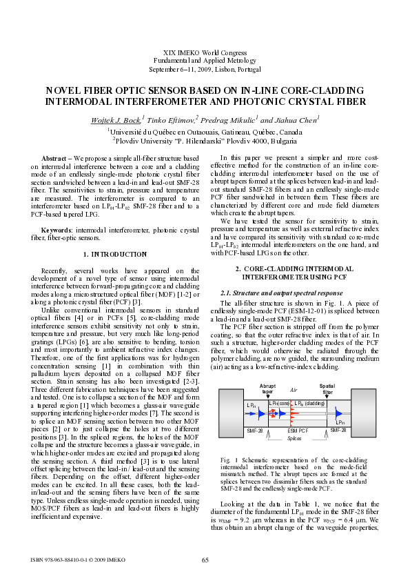 (PDF) Novel fiber optic sensor based on in-line core-cladding ...