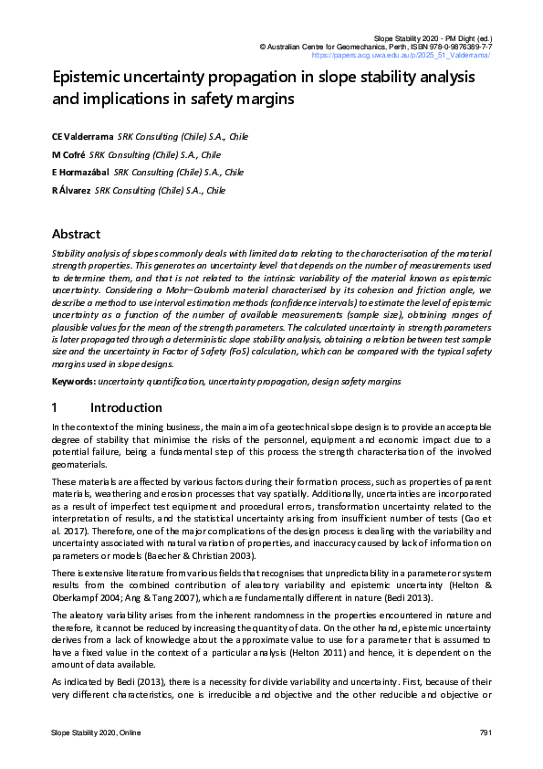 (PDF) Epistemic uncertainty propagation in slope stability analysis and ...