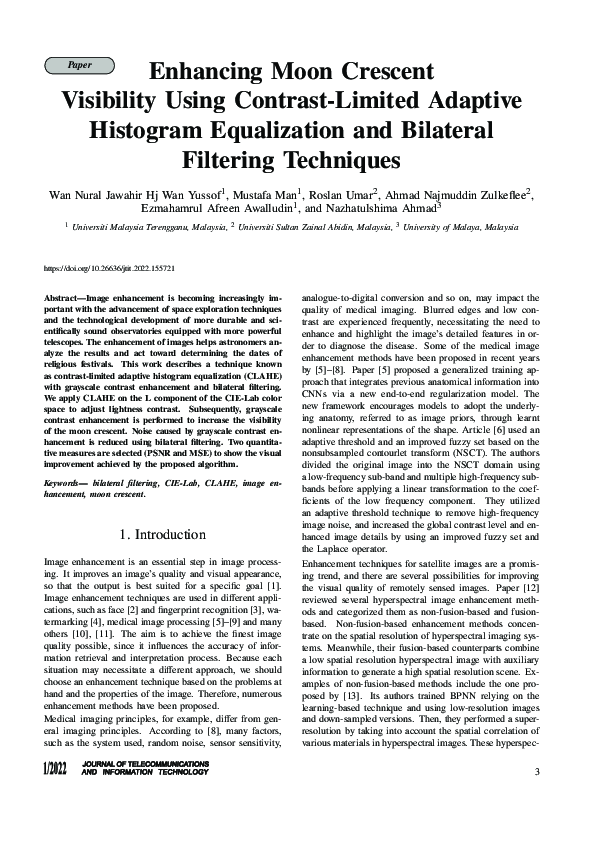 (PDF) Enhancing Moon Crescent Visibility Using Contrast-Limited ...