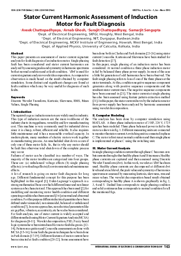 (PDF) Stator Current Harmonic Assessment of Induction Motor for Fault ...