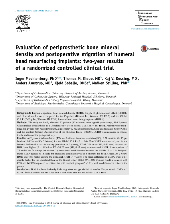 (PDF) Evaluation of periprosthetic bone mineral density and ...