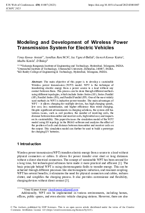 (PDF) Modeling and Development of Wireless Power Transmission System ...