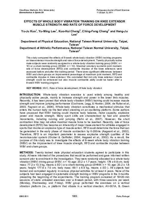 (PDF) Effects of Whole Body Vibration Training on Knee Extensor Muscle ...