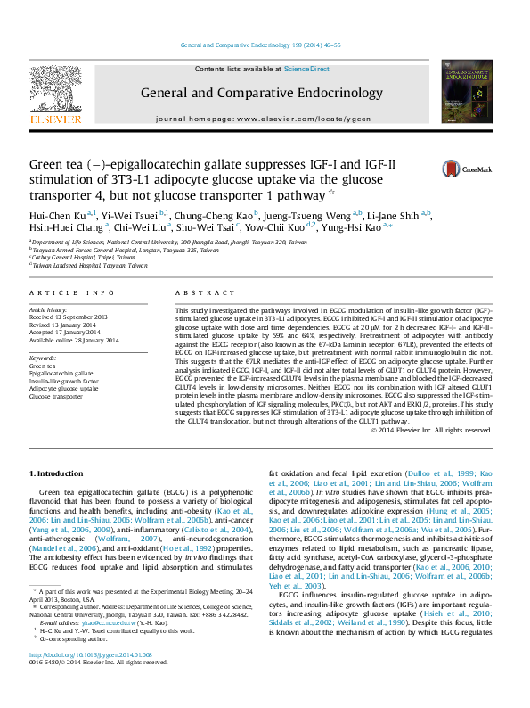 (PDF) Green tea epigallocatechin gallate suppresses 3T3-L1 cell growth ...