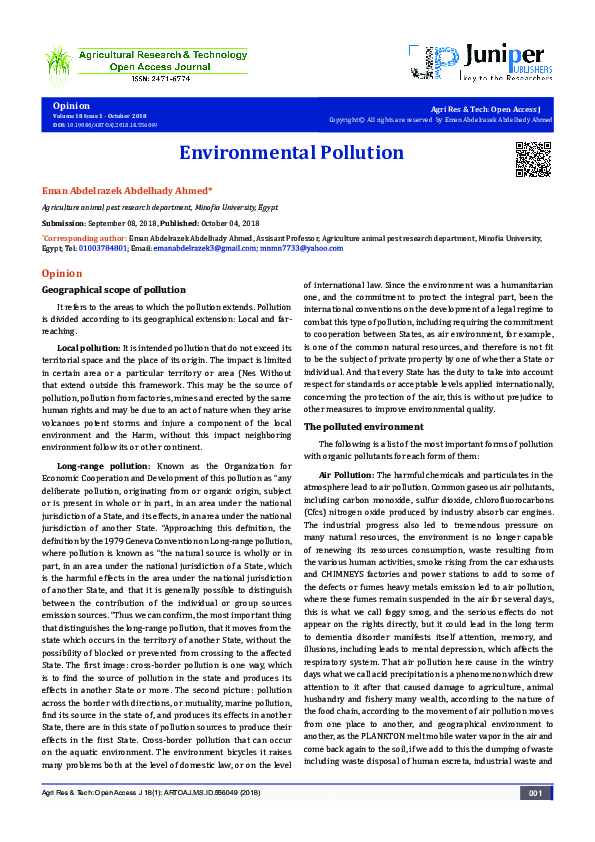 (PDF) Environmental Pollution