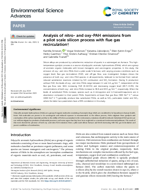 (PDF) Analysis of nitro- and oxy-PAH emissions from a pilot scale ...