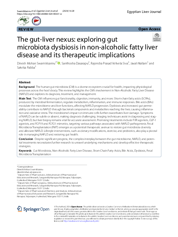 (PDF) The gut-liver nexus: exploring gut microbiota dysbiosis in non ...