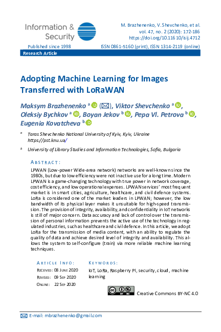 (PDF) Adopting Machine Learning for Images Transferred with LoRaWAN