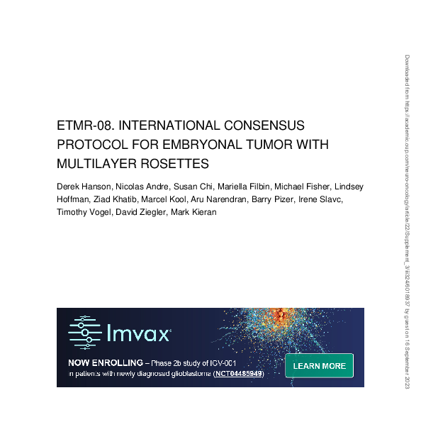 (PDF) ETMR-08. International Consensus Protocol for Embryonal Tumor ...