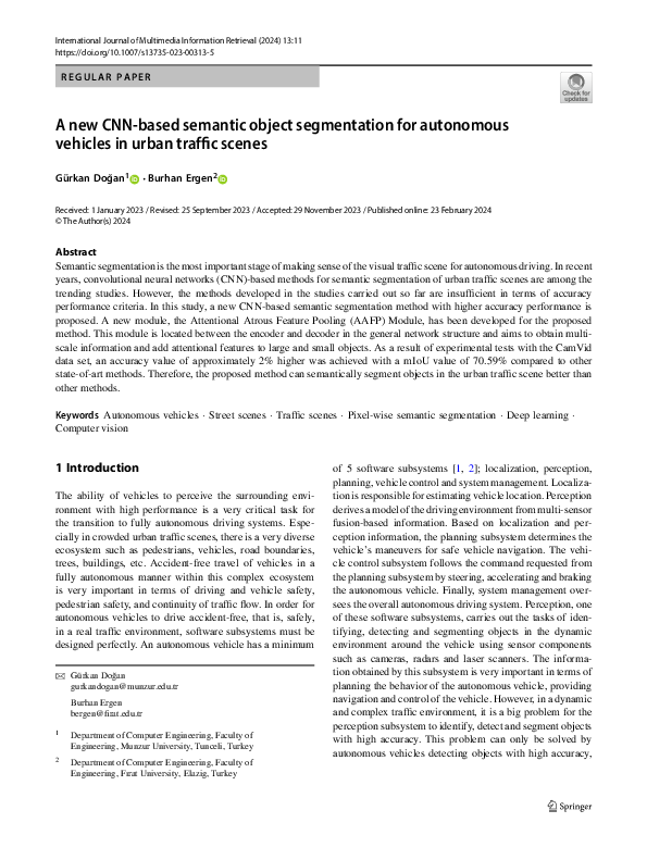 (PDF) A new CNN-based semantic object segmentation for autonomous ...