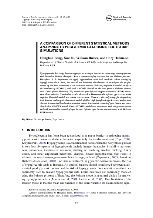 (PDF) A Comparison of Different Statistical Methods Analyzing ...
