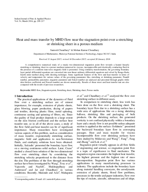 (PDF) Heat and mass transfer by MHD flow near the stagnation point over ...