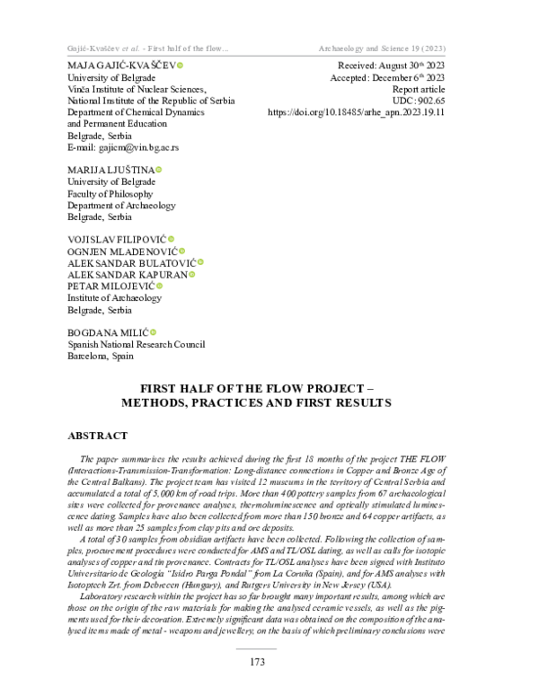 (PDF) First Half of the Flow Project — Methods, Practices and First Results