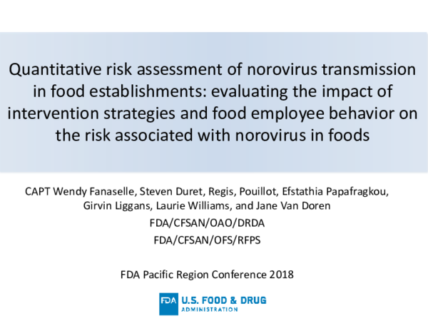 (PDF) Quantitative Risk Assessment of Norovirus Transmission in Food ...