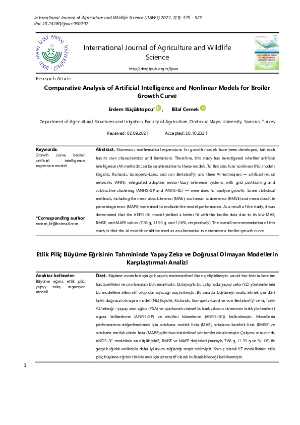 (PDF) Comparative Analysis of Artificial Intelligence and Nonlinear ...
