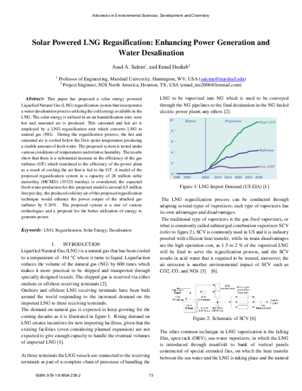 (PDF) Solar Powered LNG Regasification: Enhancing Power Generation and ...