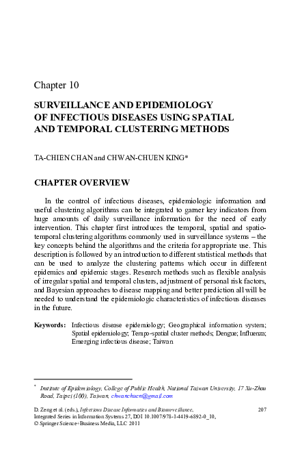 (PDF) Surveillance and Epidemiology of Infectious Diseases using ...