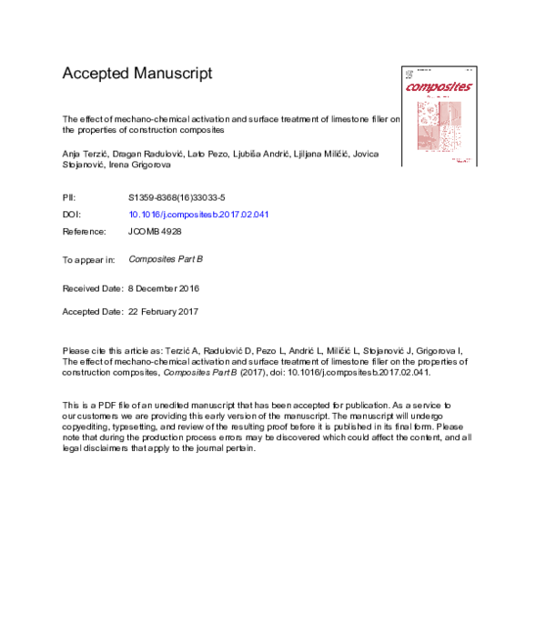 (PDF) The effect of mechano-chemical activation and surface treatment ...
