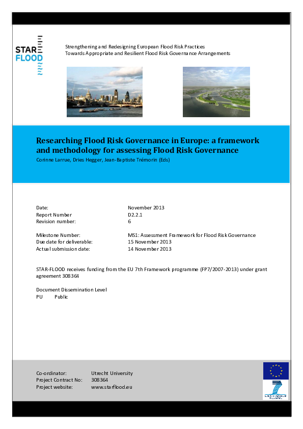 (PDF) Researching Flood Risk Governance in Europe: a framework and ...