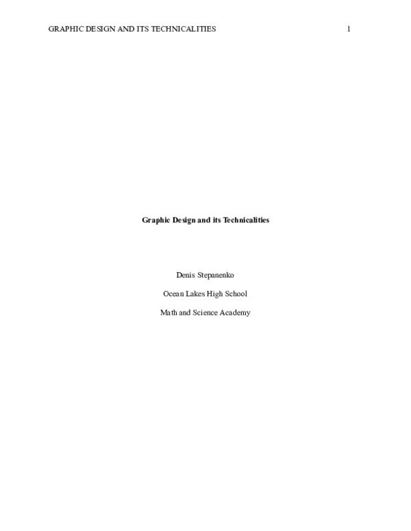 (PDF) Graphic Design and its Technicalities