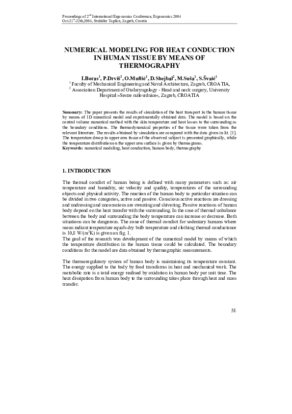 (PDF) Numerical Modeling for Heat Conduction in Human Tissue by Means ...