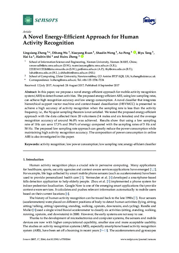 (PDF) A Novel Energy-Efficient Approach for Human Activity Recognition