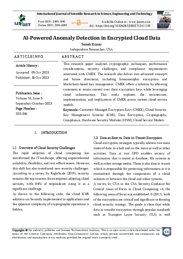 (PDF) AI-Powered Anomaly Detection in Encrypted Cloud Data