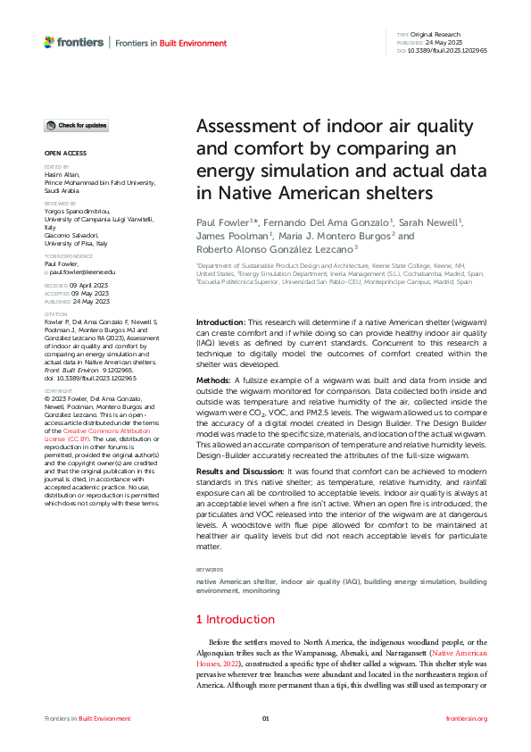 (PDF) Assessment of indoor air quality and comfort by comparing an ...