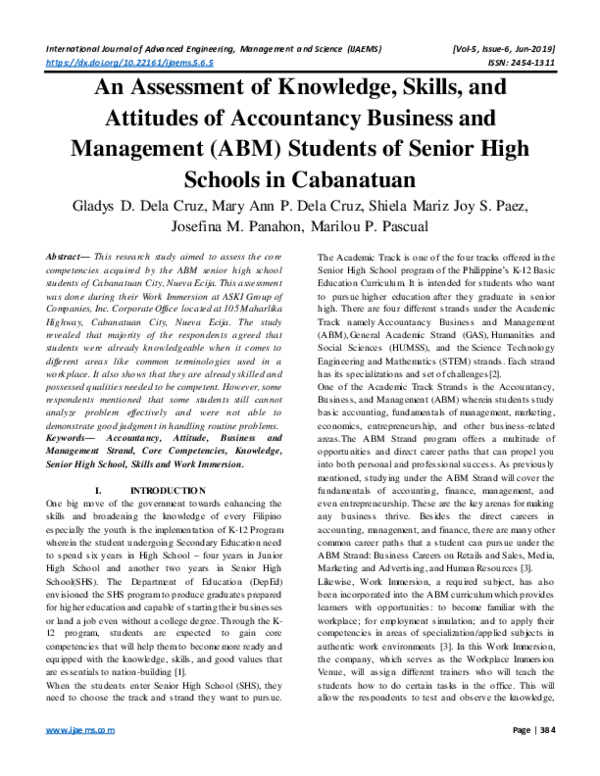 (PDF) Senior High School Students’ Entrepreneurial Inclination: The ...