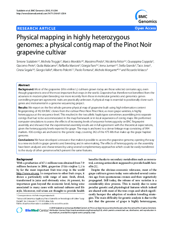 (PDF) Physical mapping in highly heterozygous genomes: a physical ...