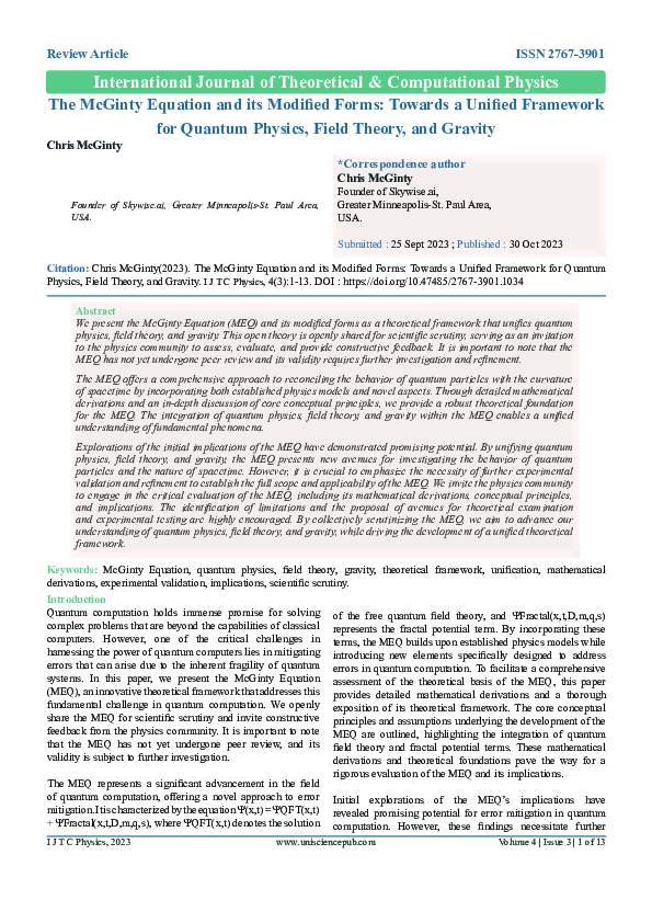 (PDF) The McGinty Equation and its Modified Forms: Towards a Unified ...
