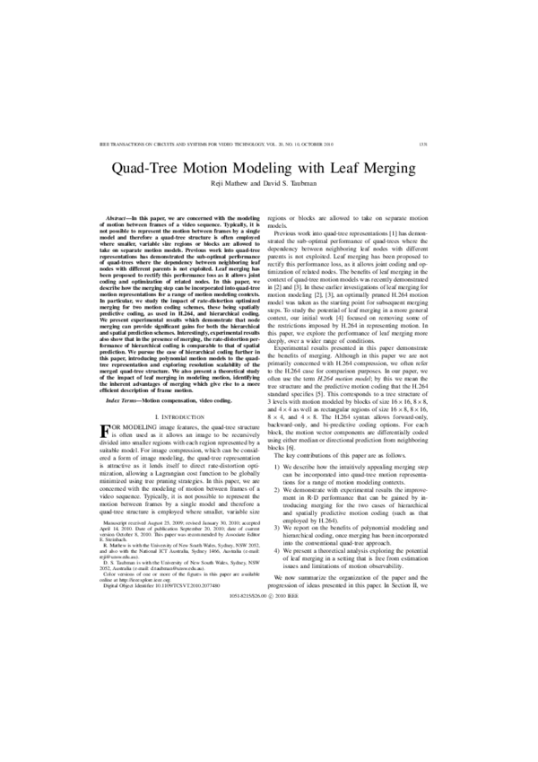(PDF) Quad-Tree Motion Modeling With Leaf Merging