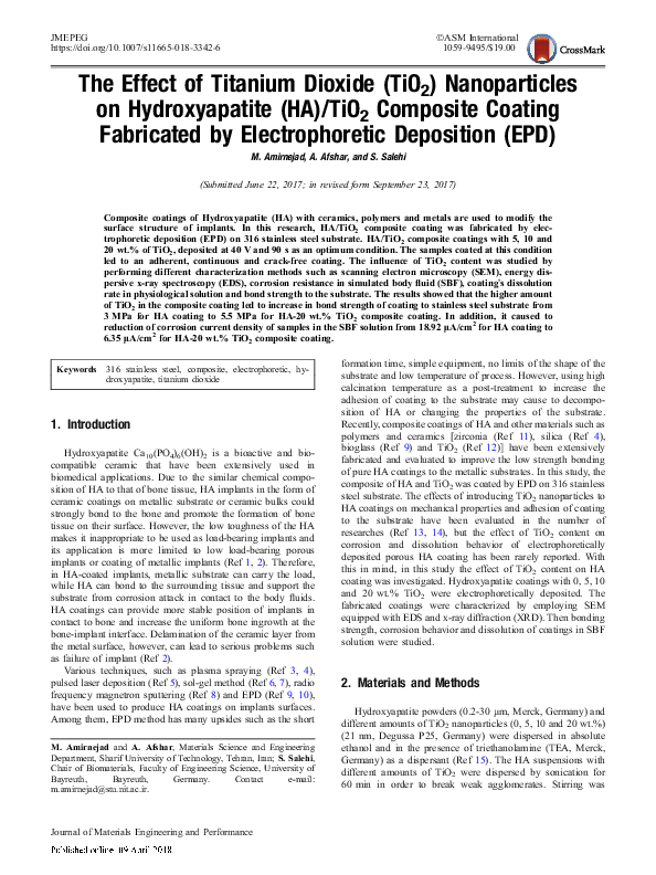 (PDF) The Effect of Titanium Dioxide (TiO2) Nanoparticles on Oxidative ...