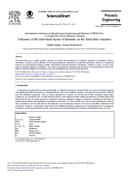 (PDF) Influence of the Individual Layers of Laminate on the Final ...