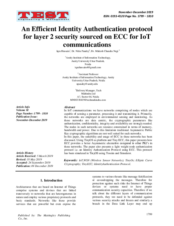 (PDF) An Efficient Identity Authentication protocol for layer 2 ...