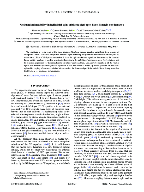 (PDF) Modulation instability in helicoidal spin-orbit coupled open Bose ...
