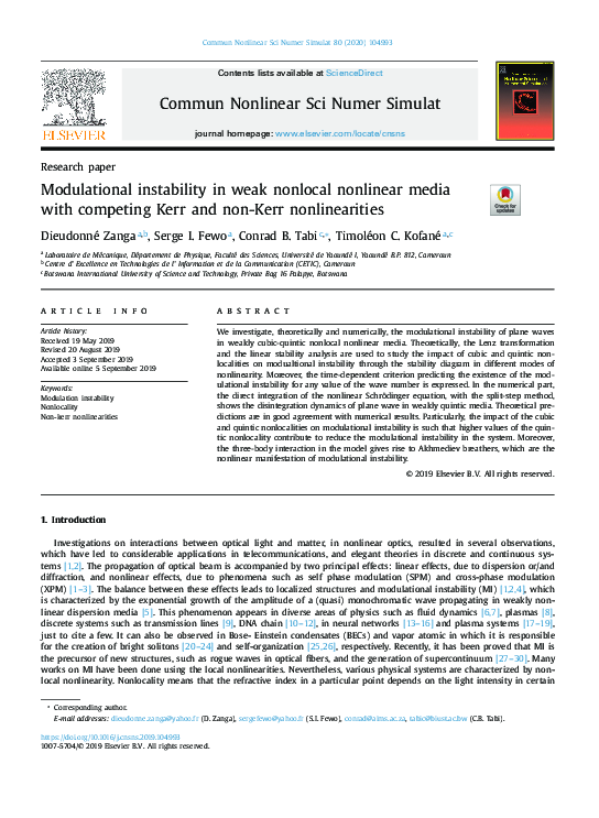 (PDF) Modulational instability in weak nonlocal nonlinear media with ...