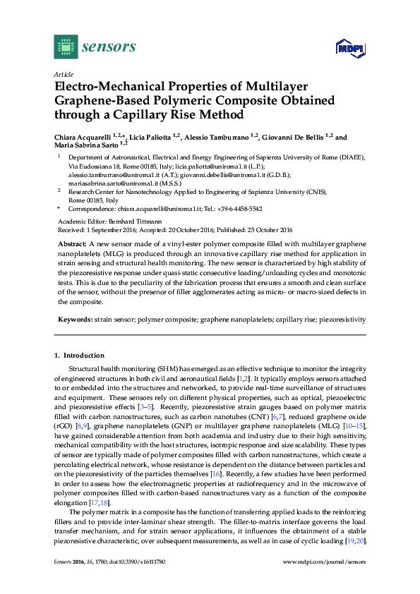 (PDF) Electro-Mechanical Properties of Multilayer Graphene-Based ...