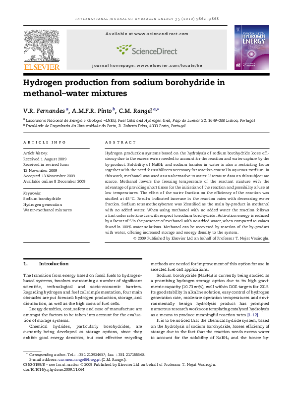 (PDF) Hydrogen Production from Sodium Borohydride in Boric Acid-water ...