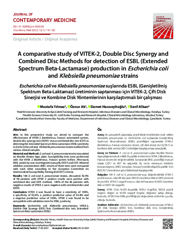 (PDF) A comparative study of VITEK-2, Double Disc Synergy and Combined ...