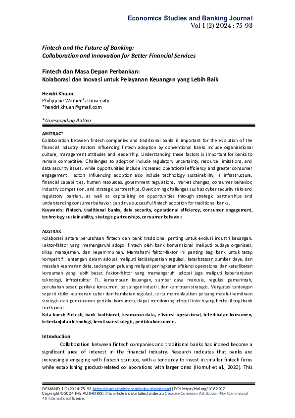 (PDF) Fintech and the Future of Banking: Collaboration and Innovation ...