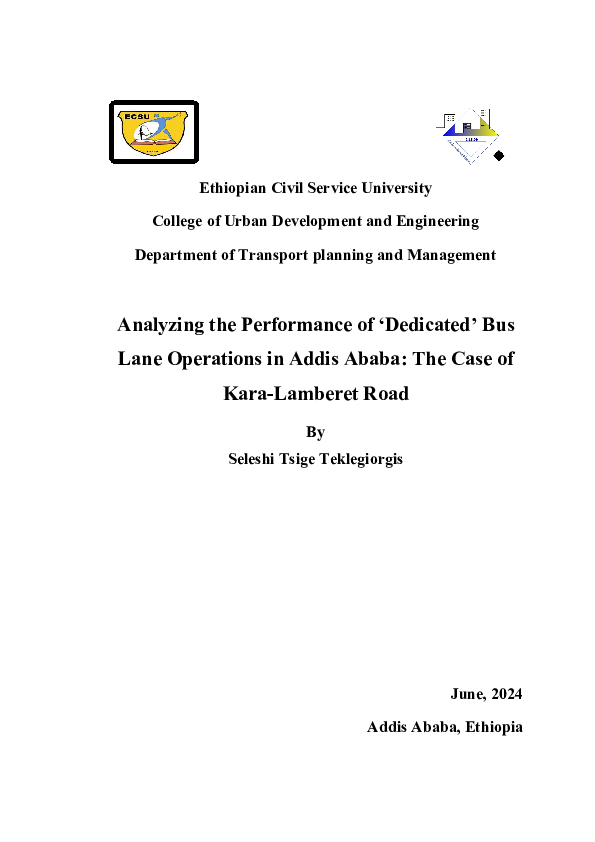 (PDF) Analyzing the Performance of "Dedicated" Bus Lane Operations in ...
