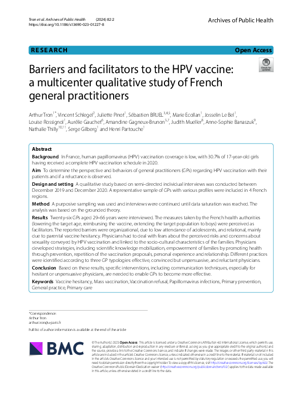 (PDF) Barriers and facilitators to the HPV vaccine: a multicenter ...