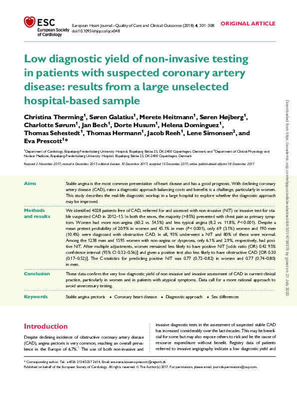 (PDF) Contemporary evaluation of patients suspected of stable angina ...