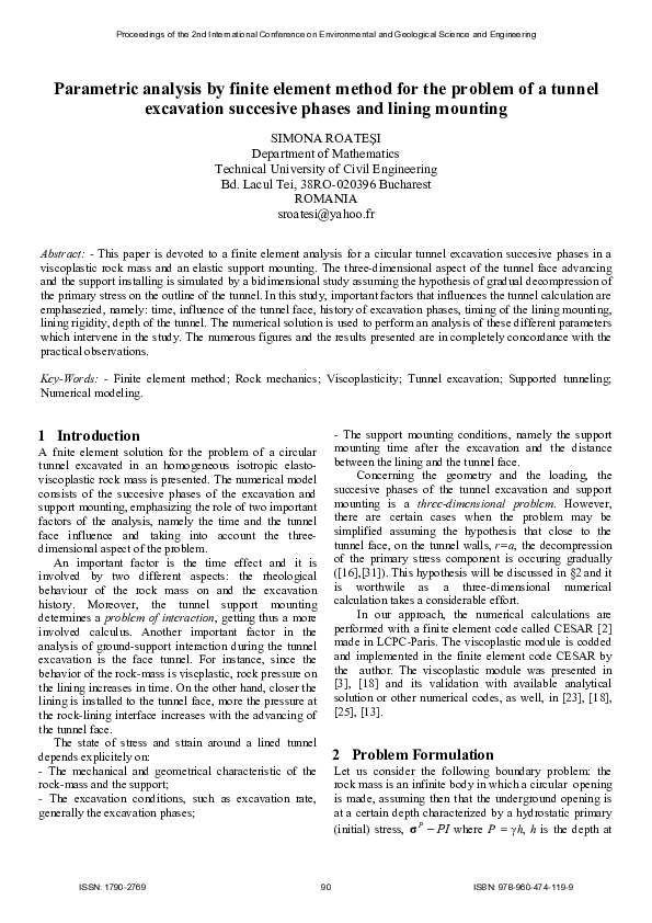 (PDF) Parametric analysis by finite element method for the problem of a ...