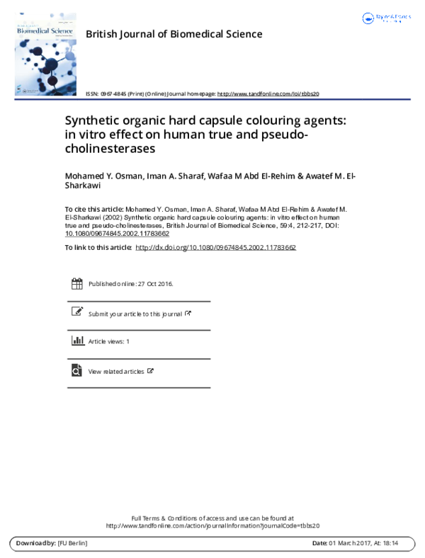 (PDF) Synthetic organic hard capsule colouring agents: in vitro effect ...