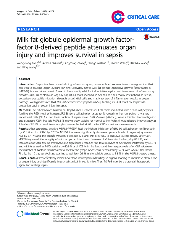 (PDF) Milk Fat Globule-epidermal Growth Factor-factor VIII (MFGE8 ...